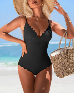 Scalloped  One-Piece Swimsuit