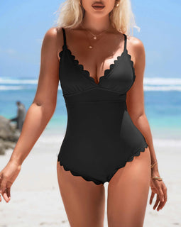 Scalloped  One-Piece Swimsuit