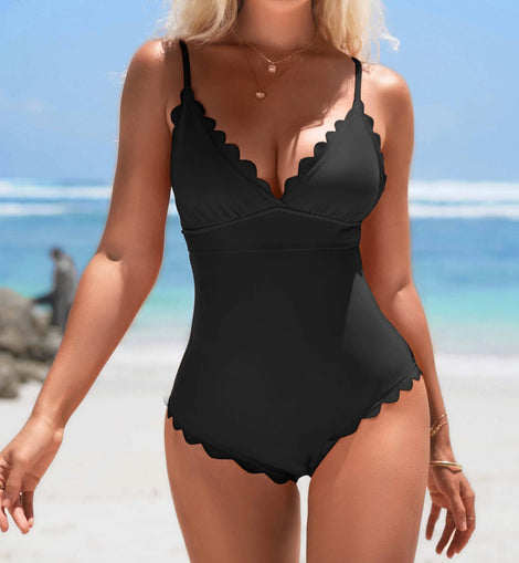 Scalloped  One-Piece Swimsuit