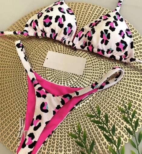 Printed Thong Bikini